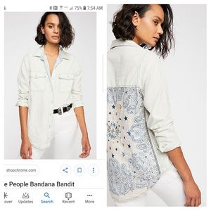 FREE PEOPLE Bandana Bandit Button down Shirt